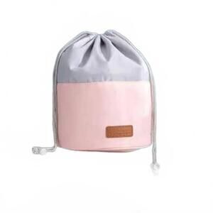 NEW THREADED PEAR women's 2 tone waterproof travel toiletry bag in pink & gray